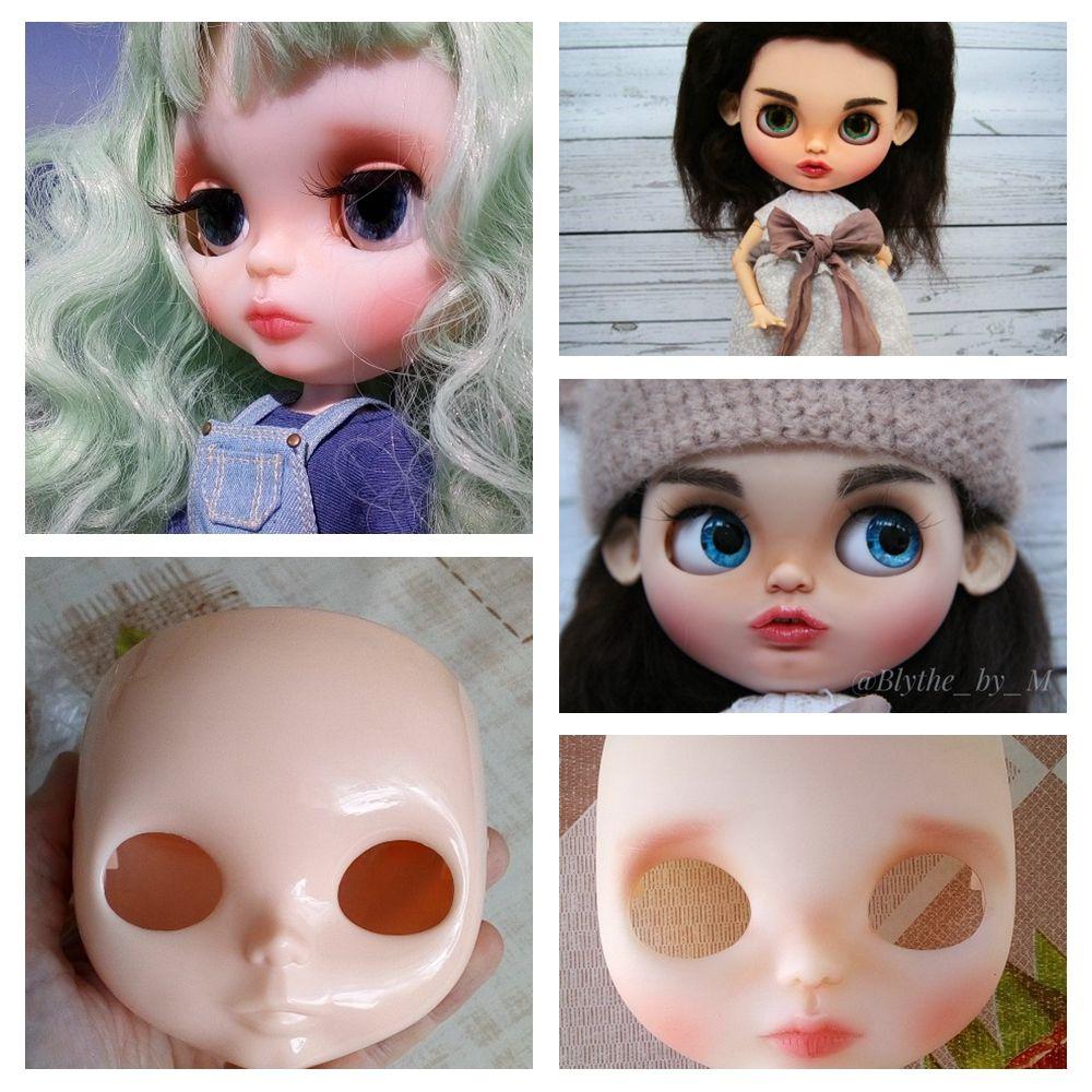 Hobbies White Normal Skin Head DIY Change Makeup 1/6 Blythe Kid Toys Doll Faceplate