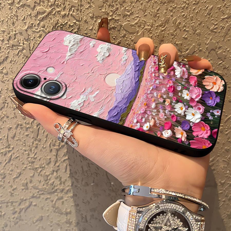 Case for Apple iPhone 17 Pro Max 13 15 Pro 7 8 16 XR XS MAX 11 Air 12 14 Funda Phone Cover Creative Oil Painting Scenery