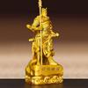 Guan Gong Messingstatue - Chinesischer Gott des Reichtums Kriegerfigur mit Schwert, Vollkupfer Guan Yu Statue für Heim-/Geschäftsdekoration