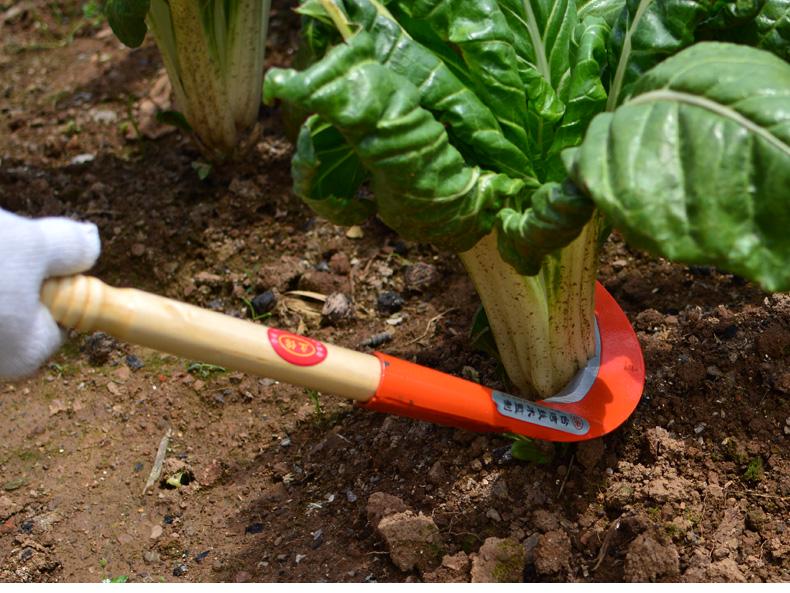 Large Outdoor Manganese Steel Weed Scythe - Long Handle Sickle for Grass Cutting and Corn Harvesting