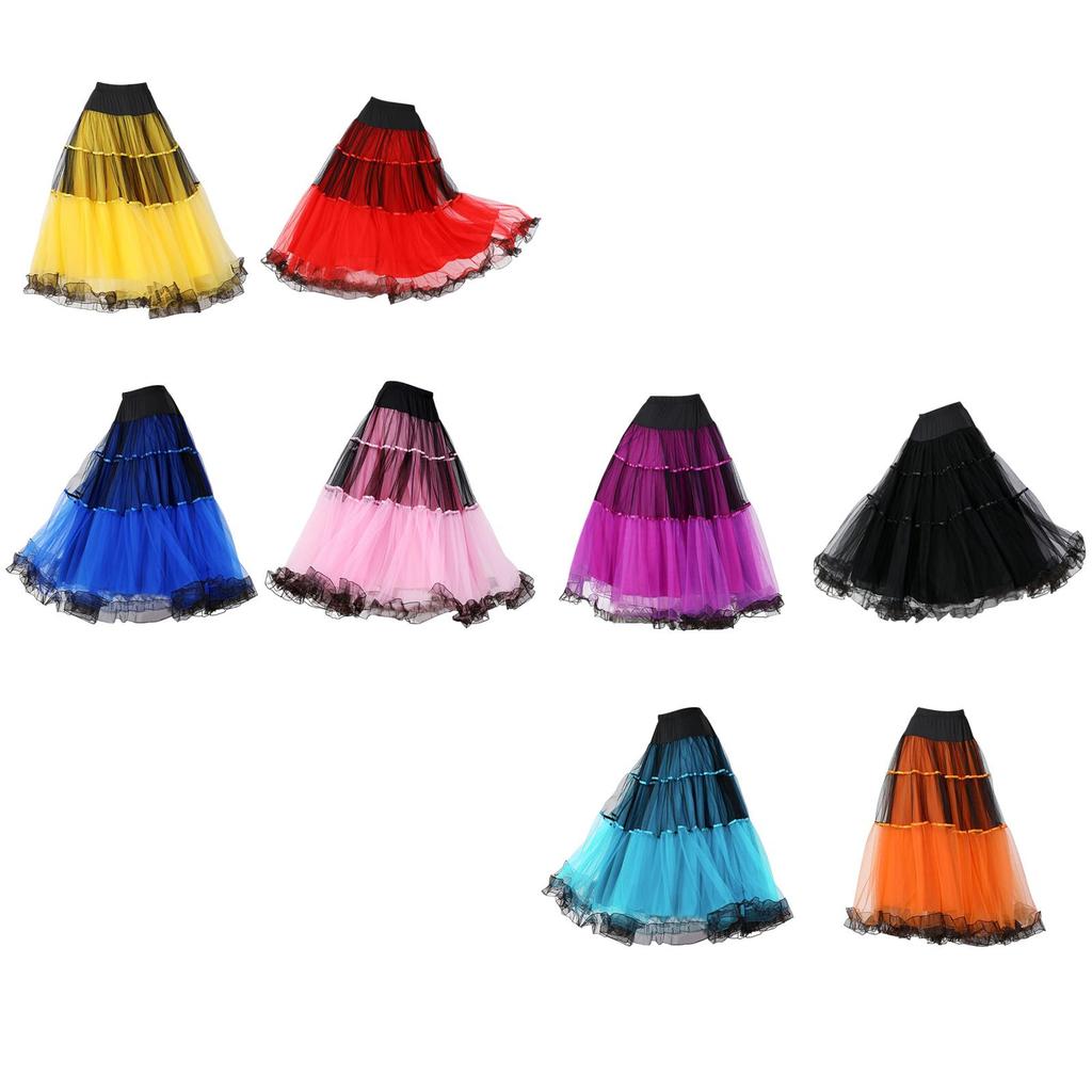 Ballroom Dance Skirt Adults Layered Dress Flamenco Waltz Dancewear Clothing