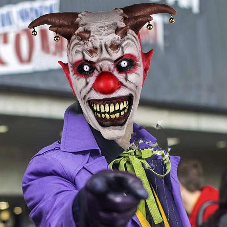 Jingle Jangle Demon Clown Mask - Halloween Ghost Face Headgear