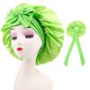 Satin Shower Cap For Women Waterproof Silk Bonnet With Elastic Band Bath Cap For Long Hair Shower Hair Cover Accessories