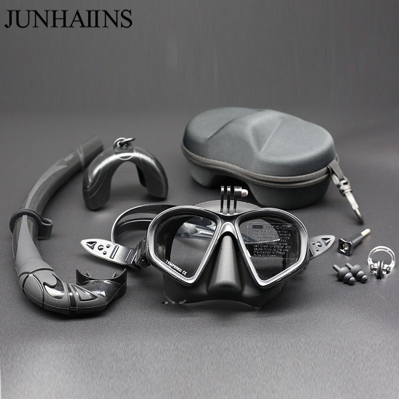 Low Volume Freediving Snorkeling Mask Anti-Fog Tempered Glass Soft Silicone Myopia Available Scuba Diving Goggles for Men Women