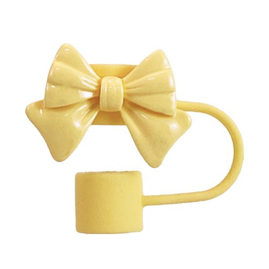 Silicone Bow-Tie Straw Cap for Stanley Tumblers Reusable Straw Tips Lid Protectors Dust-Free Cup Accessories for 10mm Diameter Straws