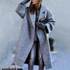 2026 New Women's Long Wool Blend Coat, Oversized Solid Color Casual Overcoat for Autumn Winter, Plus Size Warm Trench Coat