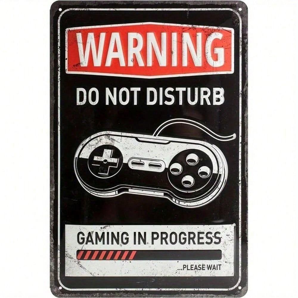 Metal Poster Retro Gaming Sign Do Not Disturb Wall Decor for Man Cave Gamer