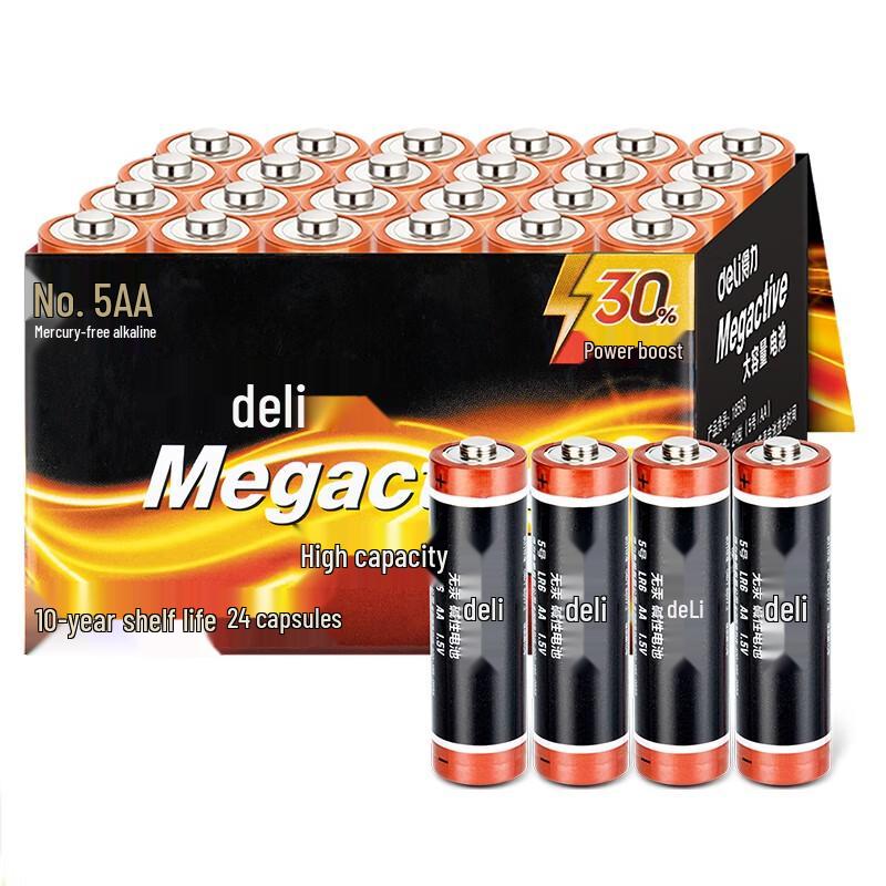 Deli 18503 Alkaline AA Batteries (4-pack) CN plug (adapter included)