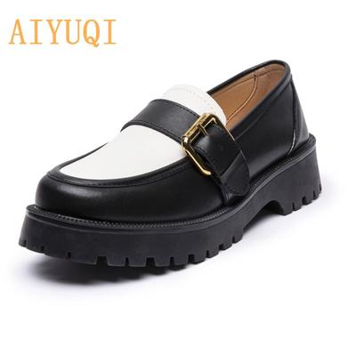 Topánky Ženy Mokasíny Pravá koža Jar Veľká veľkosť Britský štýl Školské topánky Farebne ladiace s módou Oxford Topánky Ženy