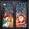 Christmas electrostatic glass stickers shopping mall window snowflake scene layout decoration stickers