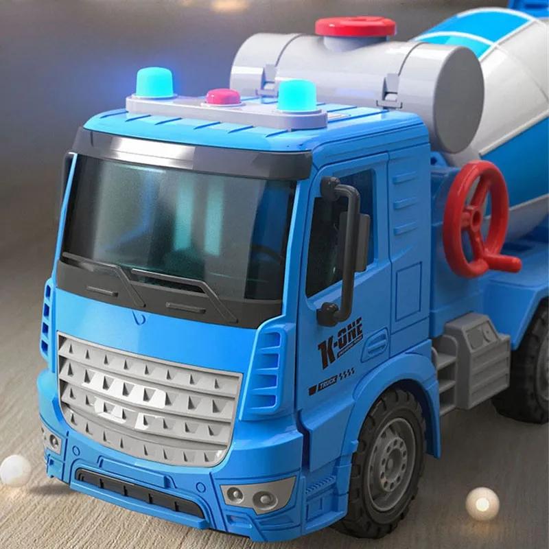 Children's Inertia Engineering Nehicle Cement Mixing And Discharging Boy Sound And Light Concrete Set Toy Car Gift