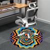 1pc Psychedelic Pattern Carpet, Round Non Slip Durable Large Size Office Carpet, Suitable for Office