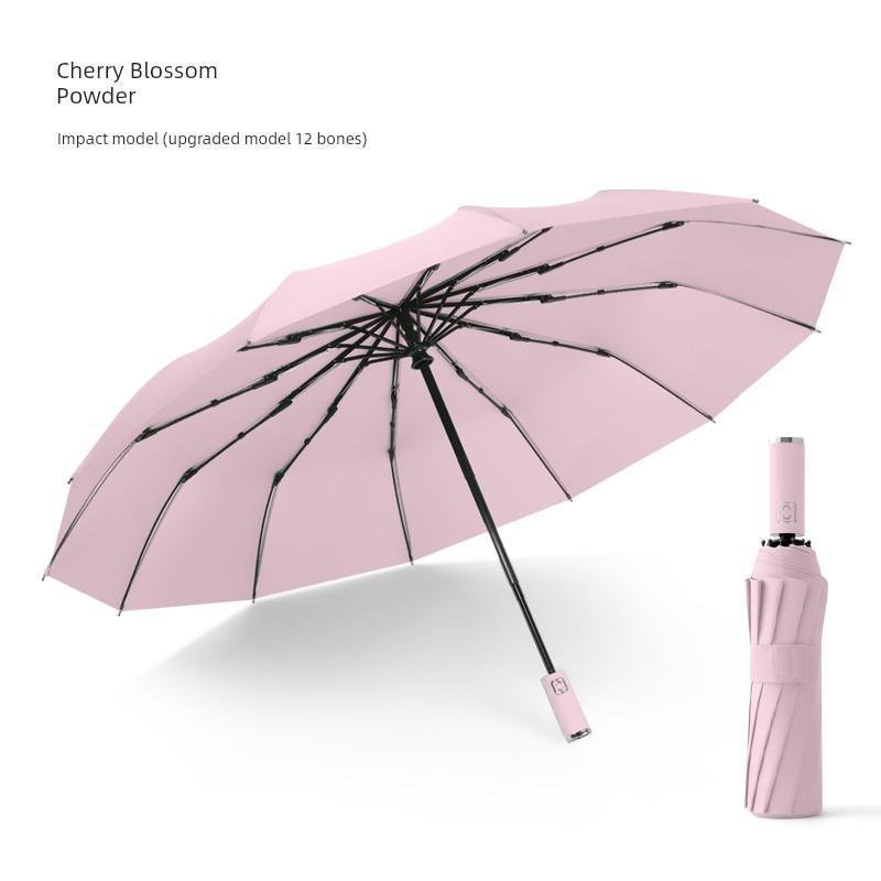 Fully Automatic Folding Umbrella for Women, Large Size, Sturdy, Dual-Use for Sun and Rain, Suitable for Men and Students, Reinforced and Thickened