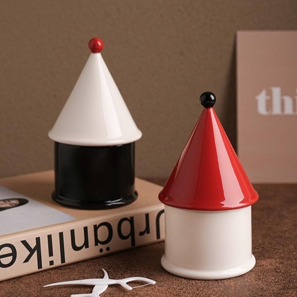 Light Luxury Floss Cotton Swab Organizer Decorative Ceramic Storage Box Toothpick Box  Kitchen