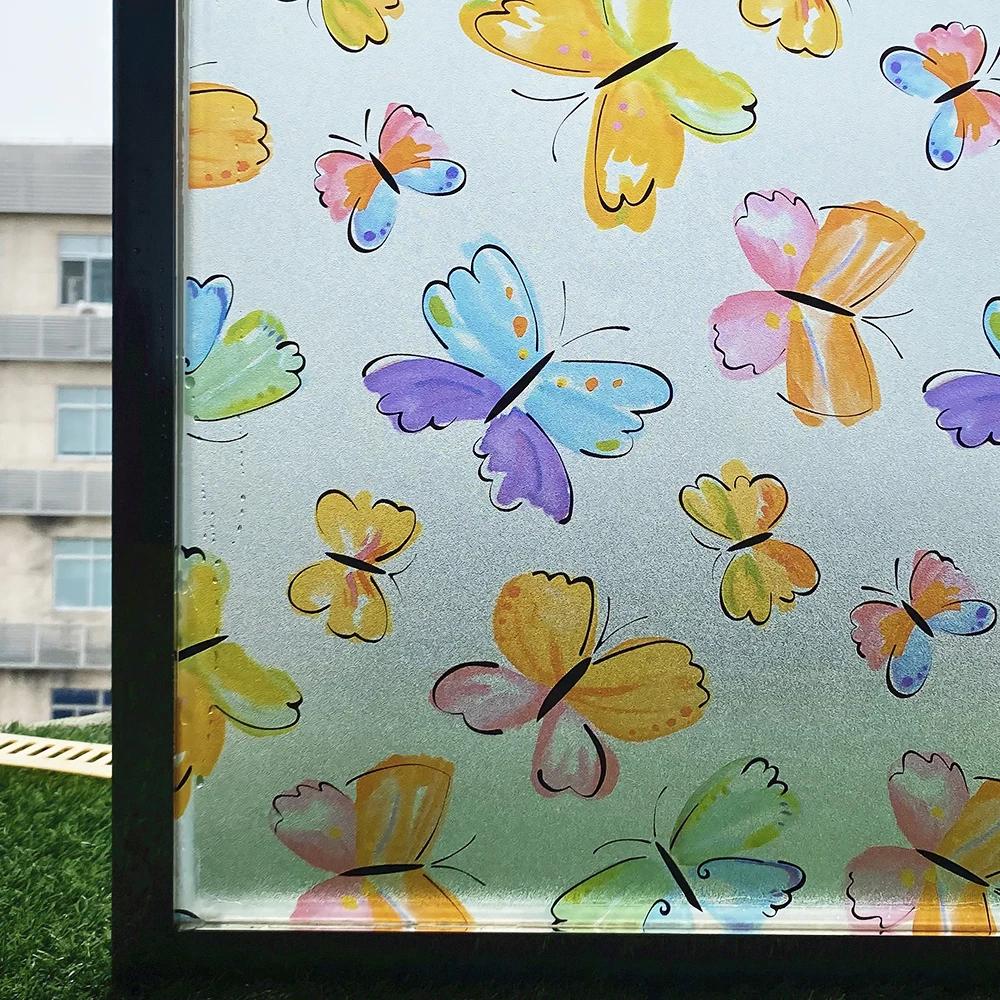 Privacy Film Static Window Clings Vinyl 3D Window Decal Stickers Rainbow Window Film for Glass Door Heat Control Anti UV