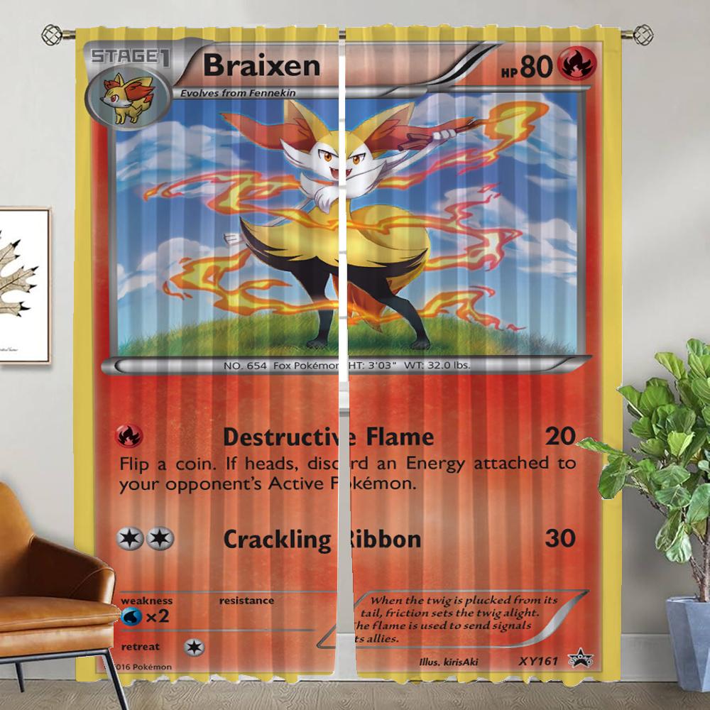 

Window Curtain for Room 2 Panel P-pokemones Halloween Decoration Anti-mosquito Curtains Tulle for Bedroom Shades Partition Child W50xH70cmx2pcs-CL