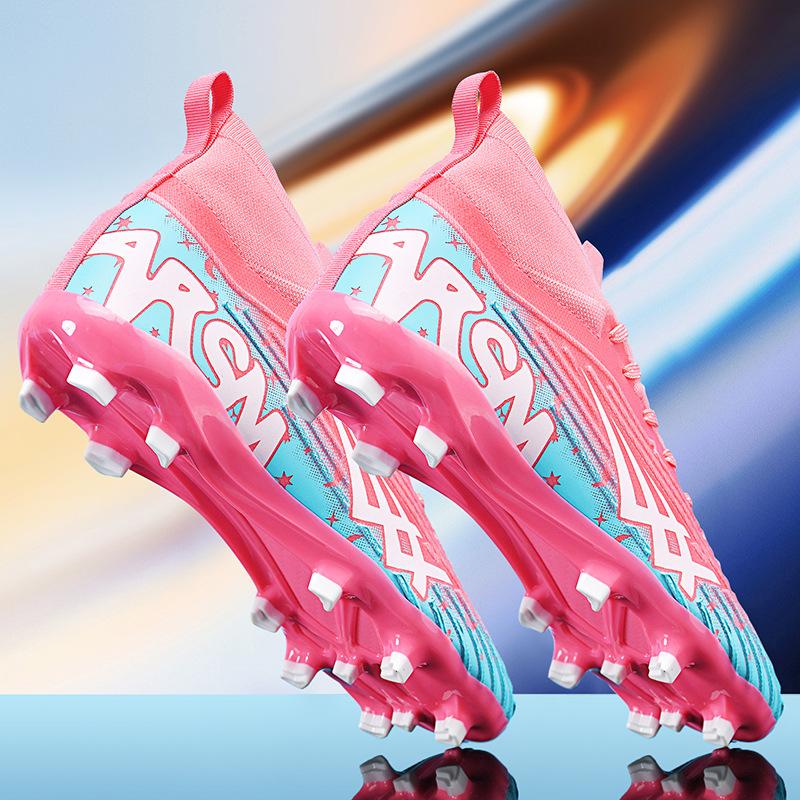 Foreign trade European Cup new football shoes men's high-top youth student training shoes AG spikes sports shoes