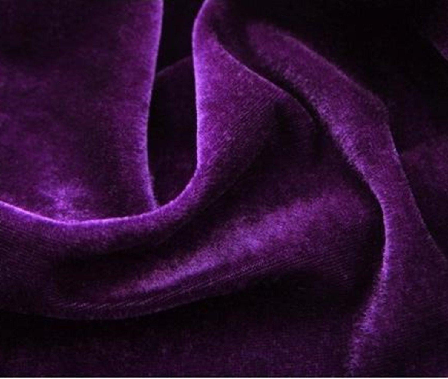 

moonfarm Velour Fabric for Approximately 150cm Wide x Slightly Thin 16-Color Crafts, 2m, (Dark Purple)