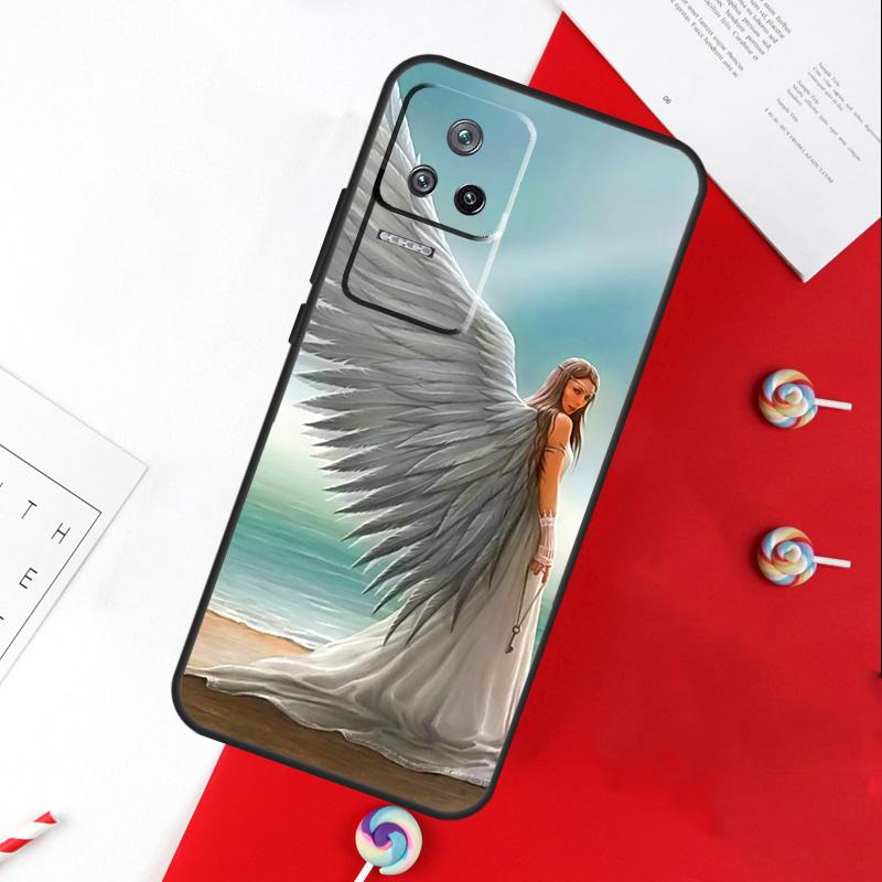 Fantasy Angel Girl Wings Cover For Xiaomi 15 Ultra 13 14 11T 12T 13T 14T Pro POCO X7 Pro X3 X5 X6 M6 F5 F6 Pro Case