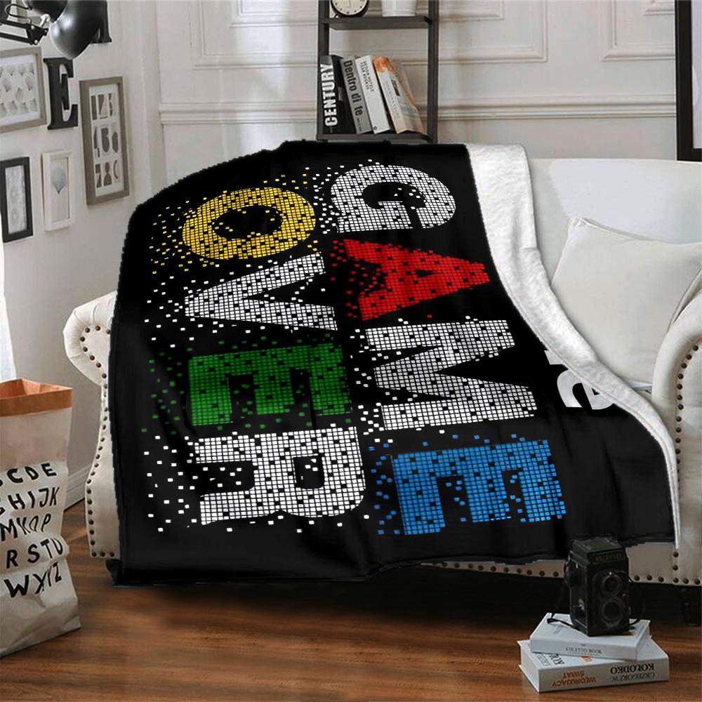 Custom Name Game Controller Theme Printed Blanket - Perfect for Couch, Bed, Travel & Outdoor Use | Machine Washable, Cozy & Durable.