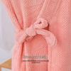 Women's Coral Fleece Bathrobe Set: Long Sleeve Bath Dress and Hair Drying Cap