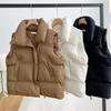 Autumn Winter Down Cotton Vest Female, Fall and Winter Korean Version of The Small Perfume Wind Collar New Sleeveless Undershirt Outside