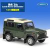 Welly 1:24 Land Rover Defender ArmyGreen alloy car model Diecasts & Toy Vehicles Collect gifts Non-remote control type transport