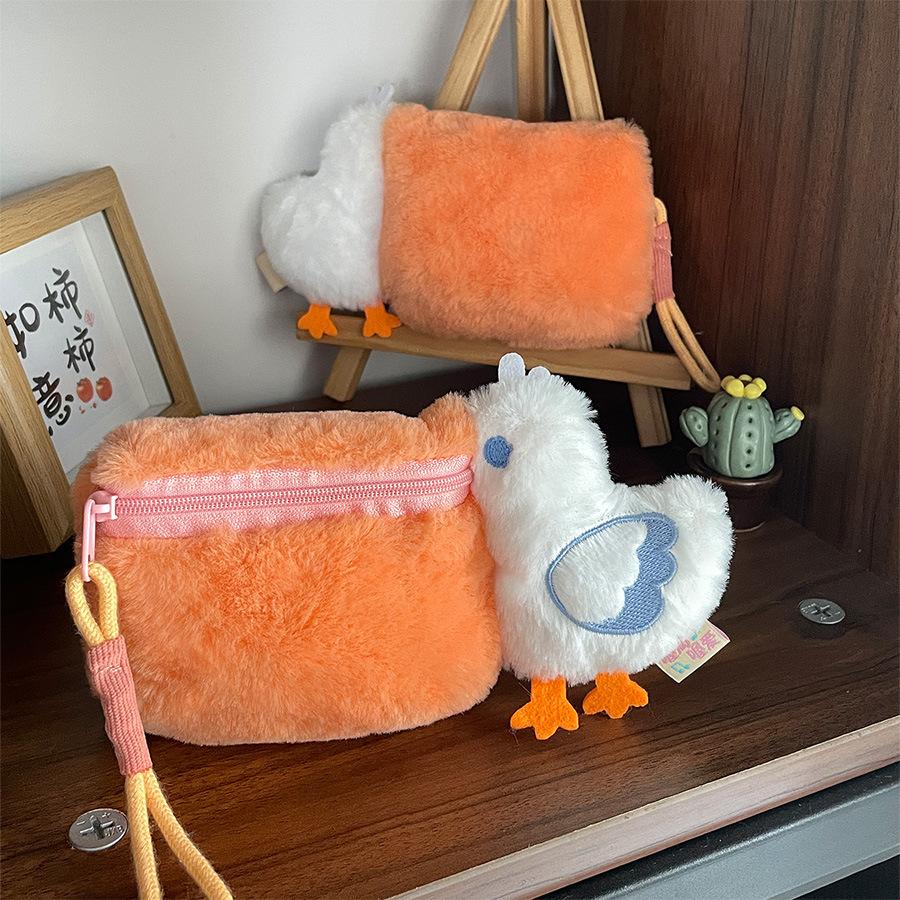 Pelican Federmäppchen, lustige Plüsch-Federtasche mit Reißverschluss, Aufbewahrungstasche, Zero Wallet, Cartoon-Federmäppchen, Headset-Aufbewahrungstasche
