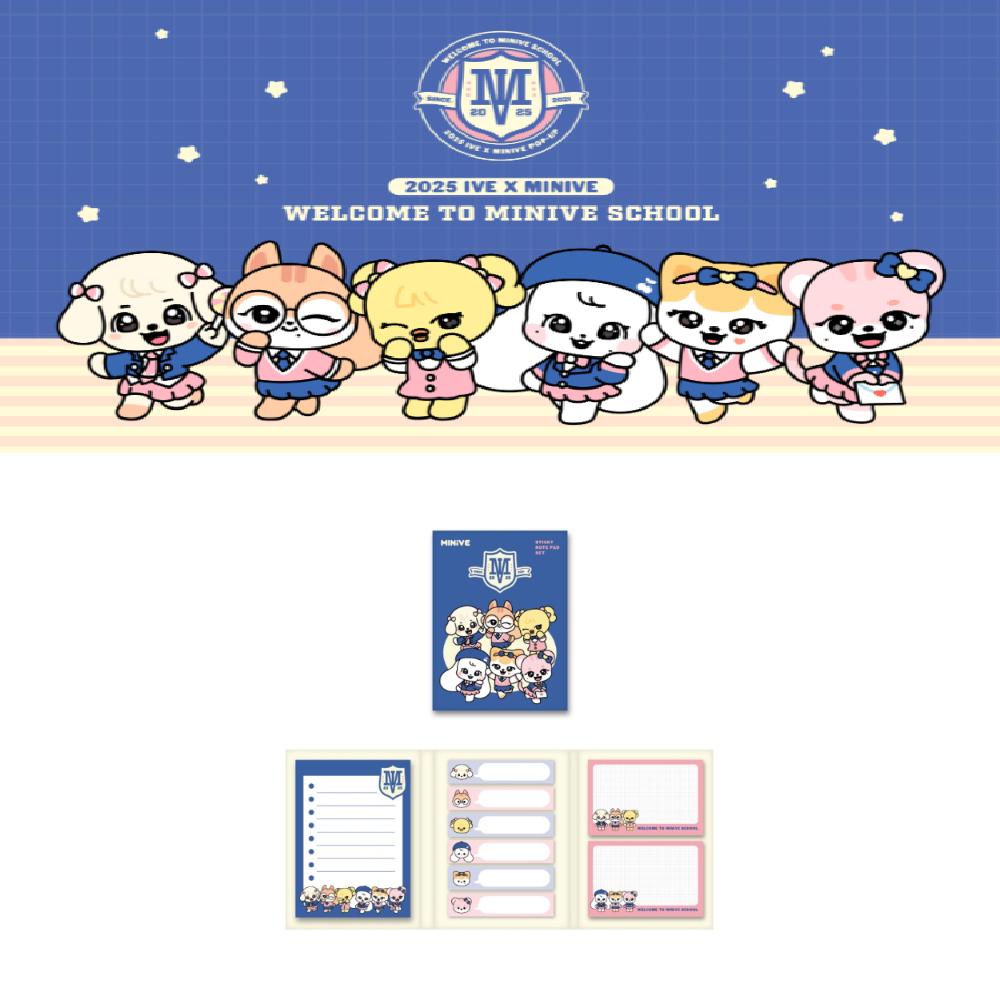 

Предзаказ 2025 IVE X MINIVE POP-UP Добро пожаловать в MINIVE Набор липких заметок