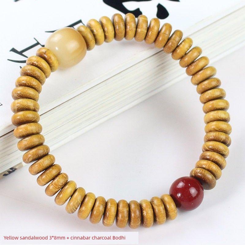 

Креативные деревянные бусины-разделители для браслетов из розового дерева Мьянмы 3 * 8 мм, украшения из корня бодхи, браслеты для мужчин и женщин/парные [Yellow sandalwood] good luck