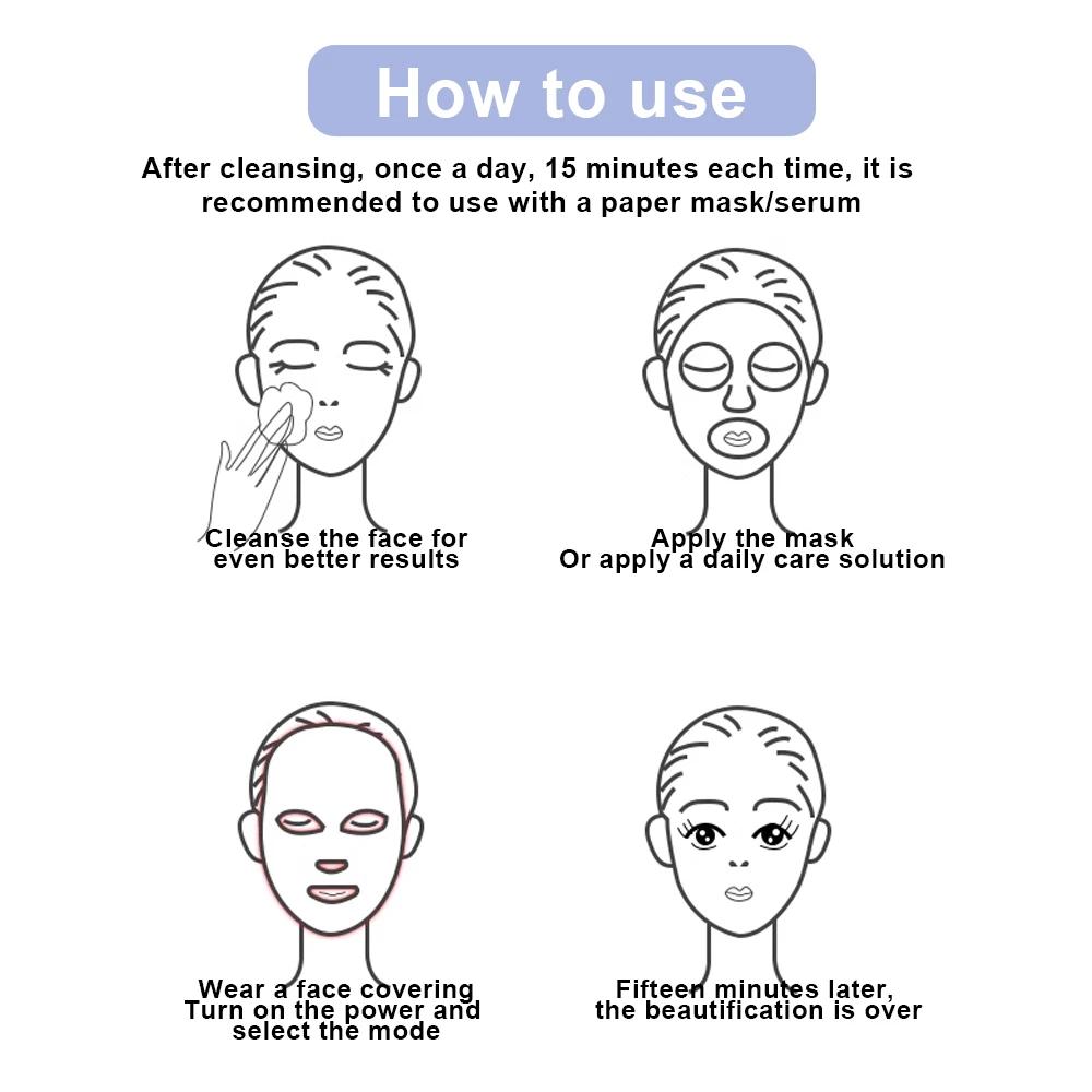 7-Farben LED Photonenmaske — LED Gesichtsmaske für Hautstrahlen, Straffung & Porenverfeinerung