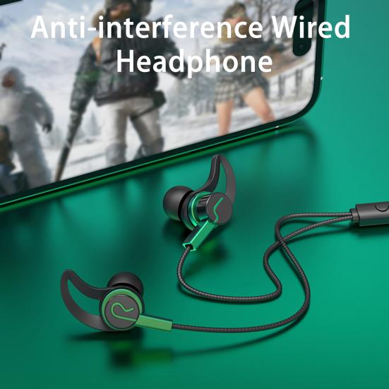 Wired Headphone with Reduction Theater Game Microphone Noise Sound HD-compatible Call No-Delay In-ear
