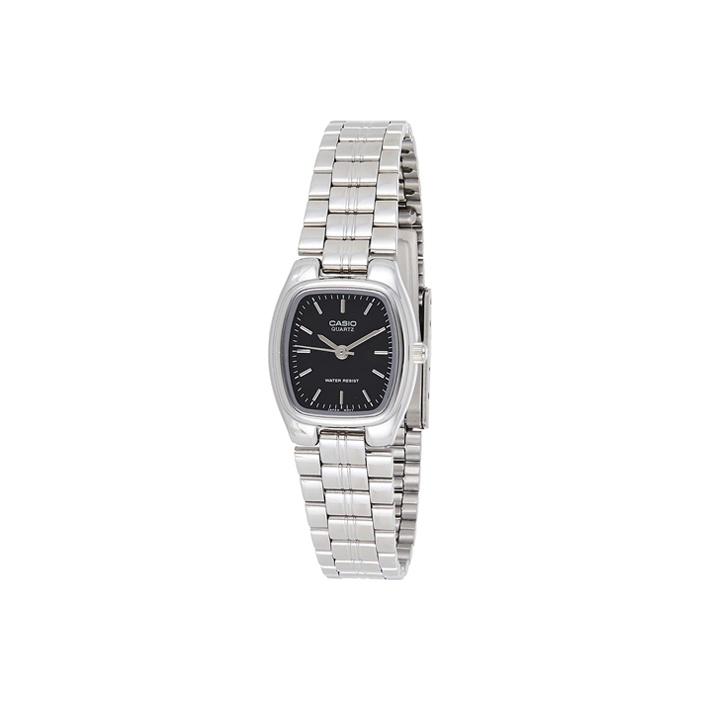 Casio Standard Series Retro Pointer Classic Square Watch Waterproof Quartz Movement Stainless Steel Strap Women watches Black LTP-1169D-1A Black Dial