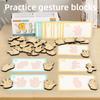 Wooden Gesture Shape Matching Blocks Educational Toy For Kids Learning And Development