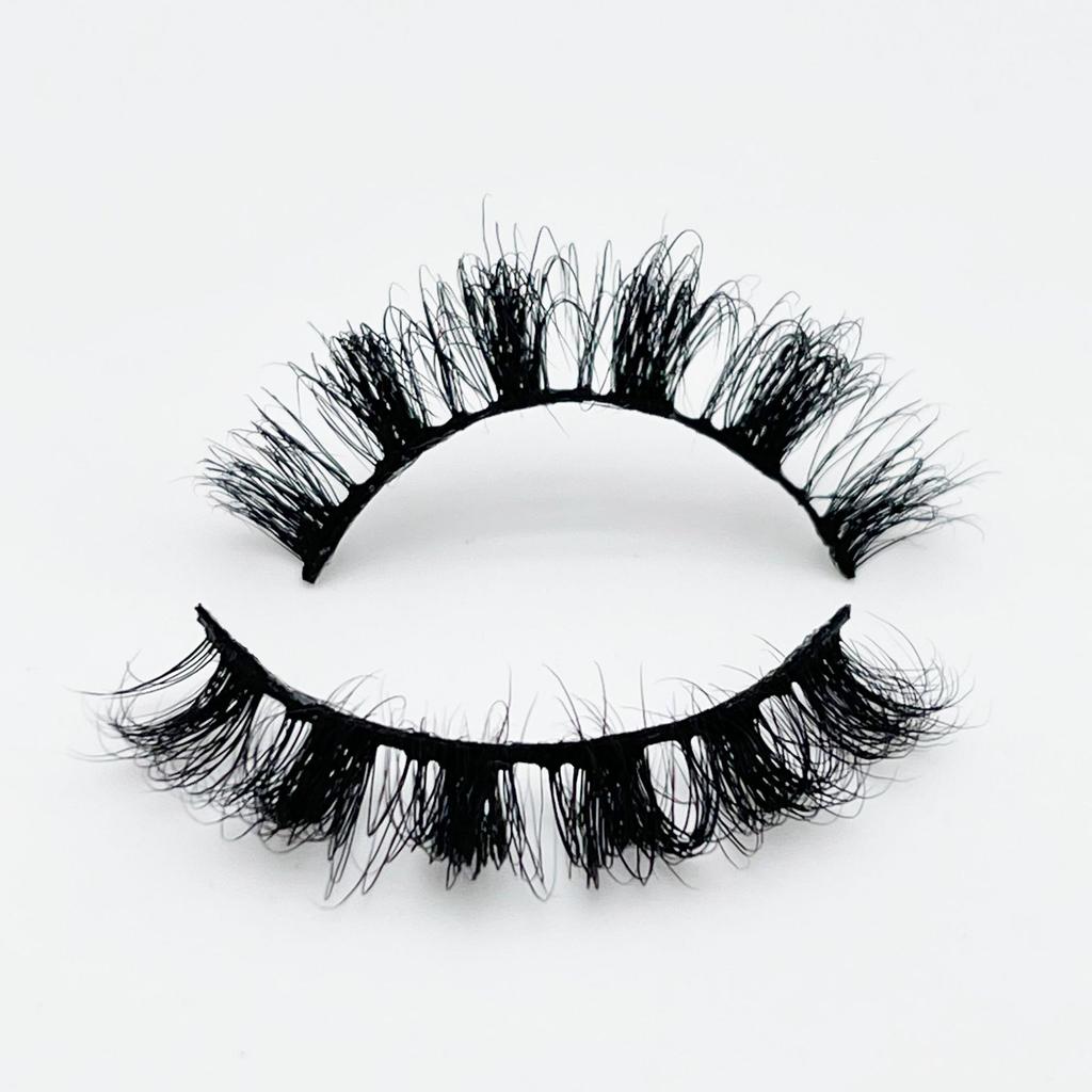 Neues Produkt 15 mm Nerz-gelockte gebratene Wimpern Europäischer und amerikanischer Naher Osten Kurze Wimpern Natürliche weiche russische Locken Falsche Wimpern