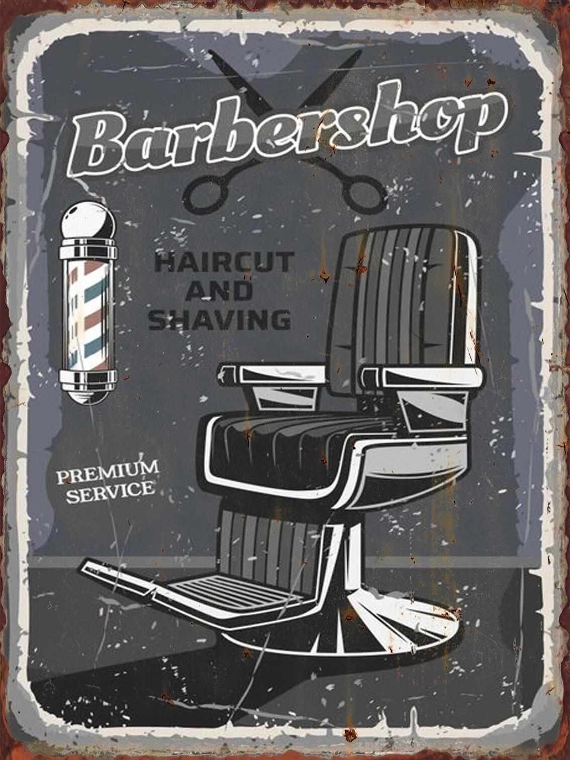 

Парикмахерская бритья бороды плакат для парикмахерской металлическая жестяная вывеска для декора парикмахерской эстетика настенная декоративная доска украшение живопись 20x30cm
