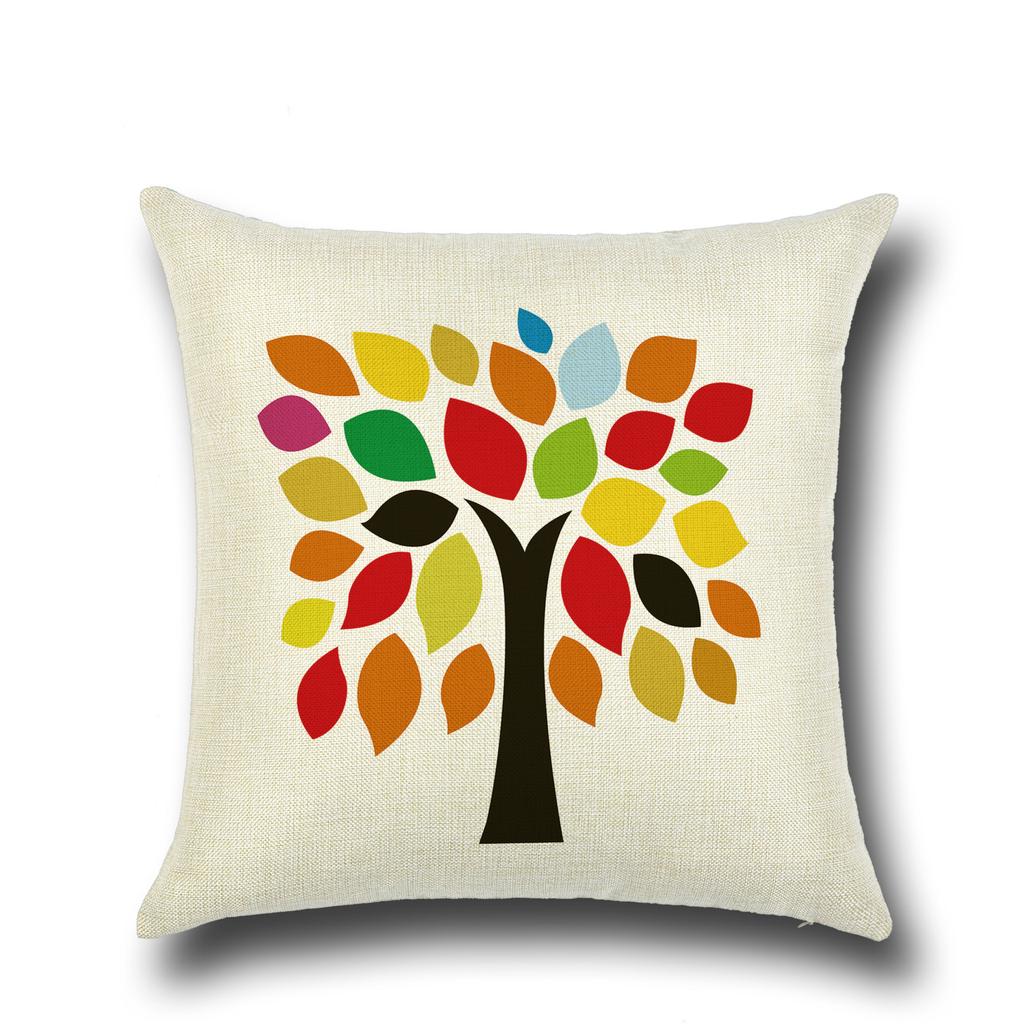 Fashionable Pillows Pastoral Fresh Cartoon Flower Tree Pattern Pillow Creative Home Pillow Case Does Not Include Core