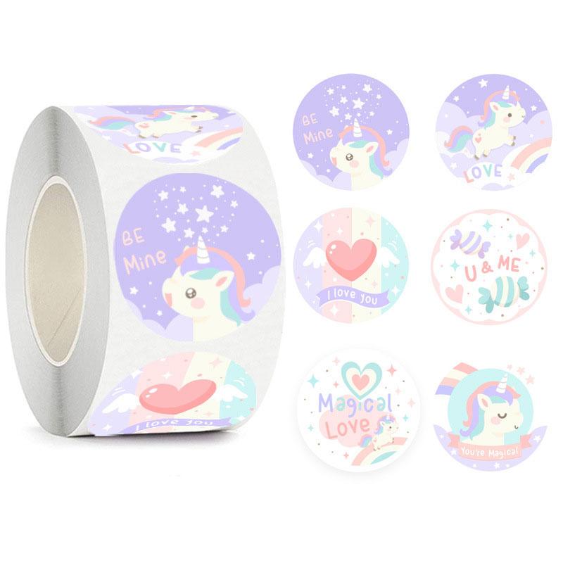 100-500PCS New Packaging Corgi Cartoon Dog Home Made Merci Animal Rolling Stickers Labels