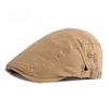 Unisex Cotton Flat Cap British Retro Beret Hat Vintage Ivy Newsboy Cap for Men and Women Adjustable Casual Sun Hat with Embroidery