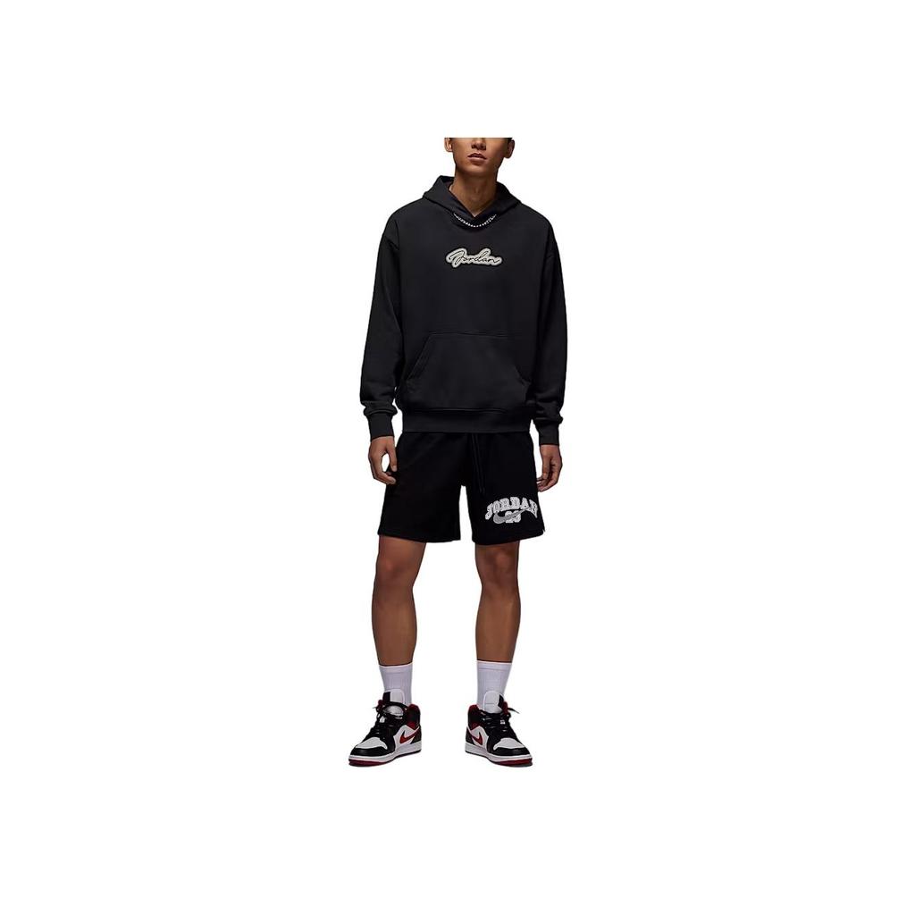 Jordan MVP SS25 Pantalones Cortos Casuales de Felpa Francesa Sueltos con Cordón para Hombre Negro Gris Humo Claro IB7273010