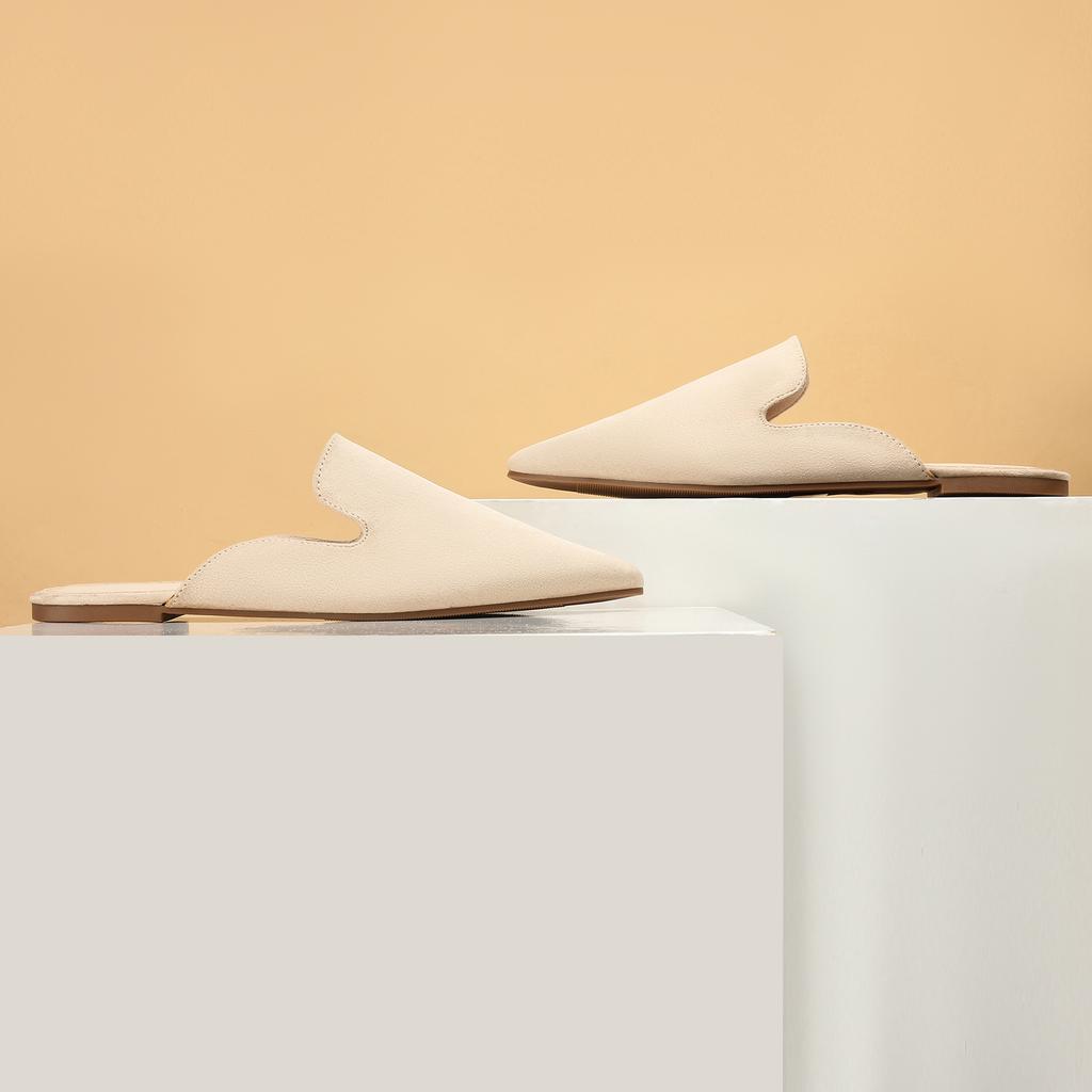 Nya Hösttofflor För Kvinnor Tofflor Damers Vardagliga Och Bekväma Platta Skor Damers Mules Mjuka Läder Tofflor