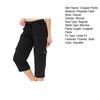 Cropped Pants Adjustable Waist Breathable Stretchy Fabric Women Summer Pants with Pockets Outdoor Travel Mid-calf Length Pants