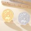 Dawapara Good Luck Symbols Brooch Elephant Clover Hoeseshoes Evil Eye Religious Spiritual Amulet Stainless Steel Lapel Pins