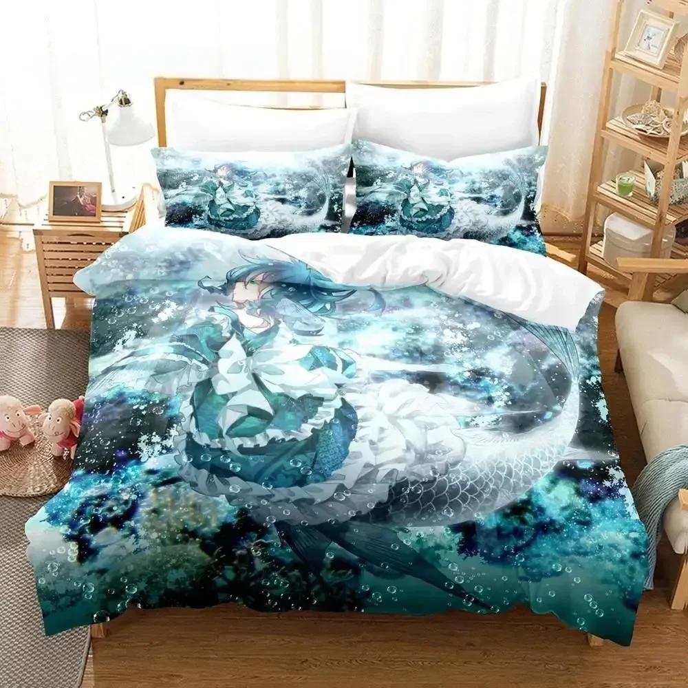 Comforter Wakasagihime (Touhou) Bedding Set Single Twin Full Queen King Size Bed Set Aldult Kid Bedroom s Bed 01