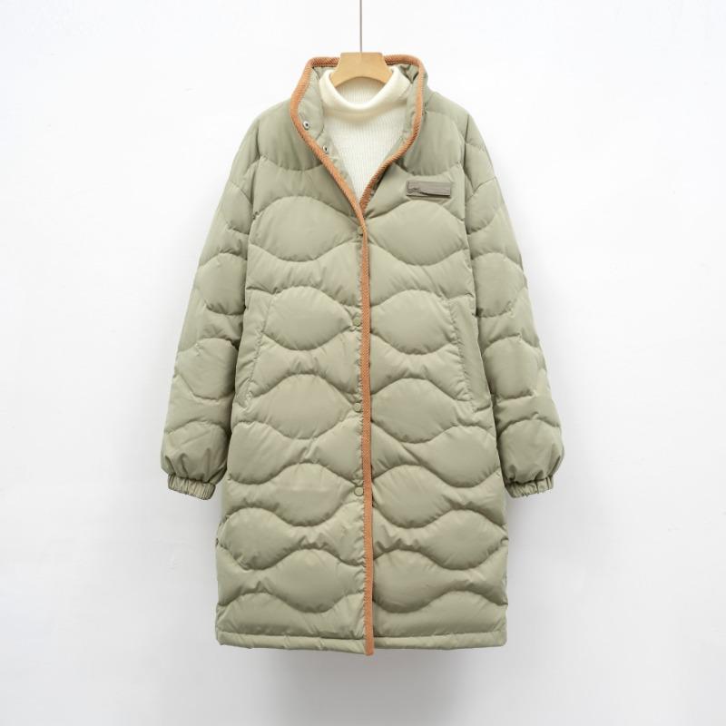 Pinghu new national standard 90 down jacket casual winter warm new outdoor wind stand-up collar loose long coat women