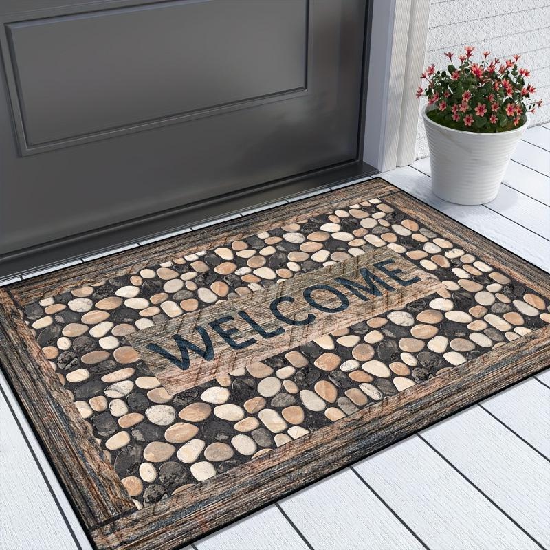 2025 Non-slip Indoor/Outdoor Doormat - Wood Stone Pattern