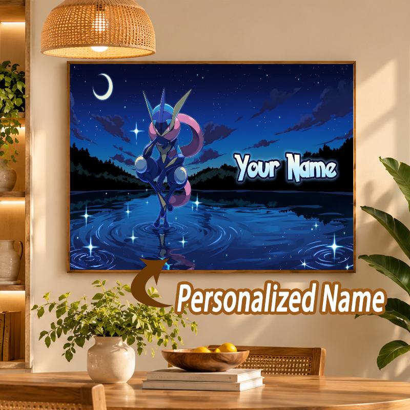 Greninja Custom Name Diamond Painting Personalized 5D Full Drill DIY Diamond Art Home Decor