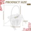 2Pcs Wedding Flower Girl Basket Bowknot Satin Western Rustic with Faux Pearl Handle For Bride/Kids Wedding Ceremony Decorations
