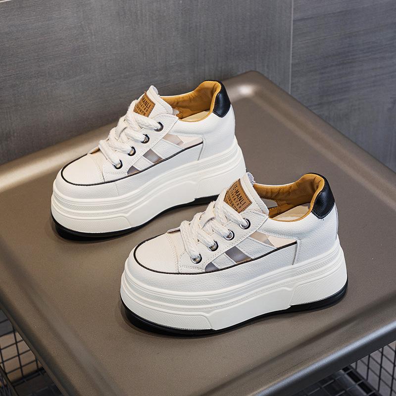 Fashion Women's Off White Shoes New Inner Height Women Shoes Anti Slip Wear-resistant Breathable Platform Sneakers Zapatillas De Mujer