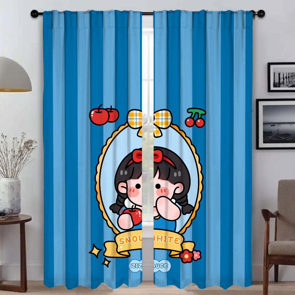 

Милые девушки современные шторы для гостиной для камеры затемняющие шторы для домашнего интерьера шторы 2 шт. украшение на Хэллоуин W50xH70cmx2pcs-CL